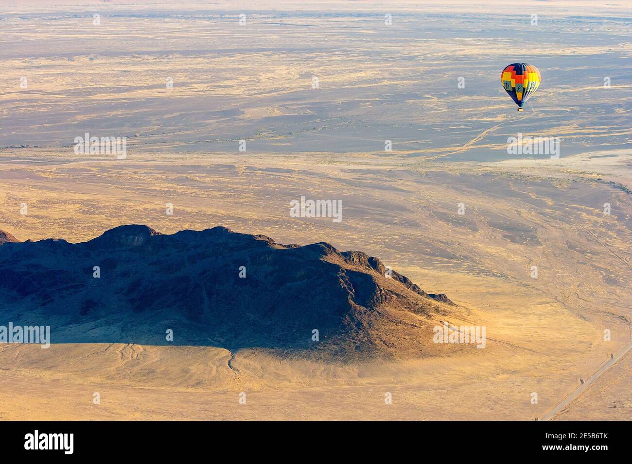 Breathtaking view over Sesriem Canyon from Hot Air Balloon. Namibia. Stock Photo
