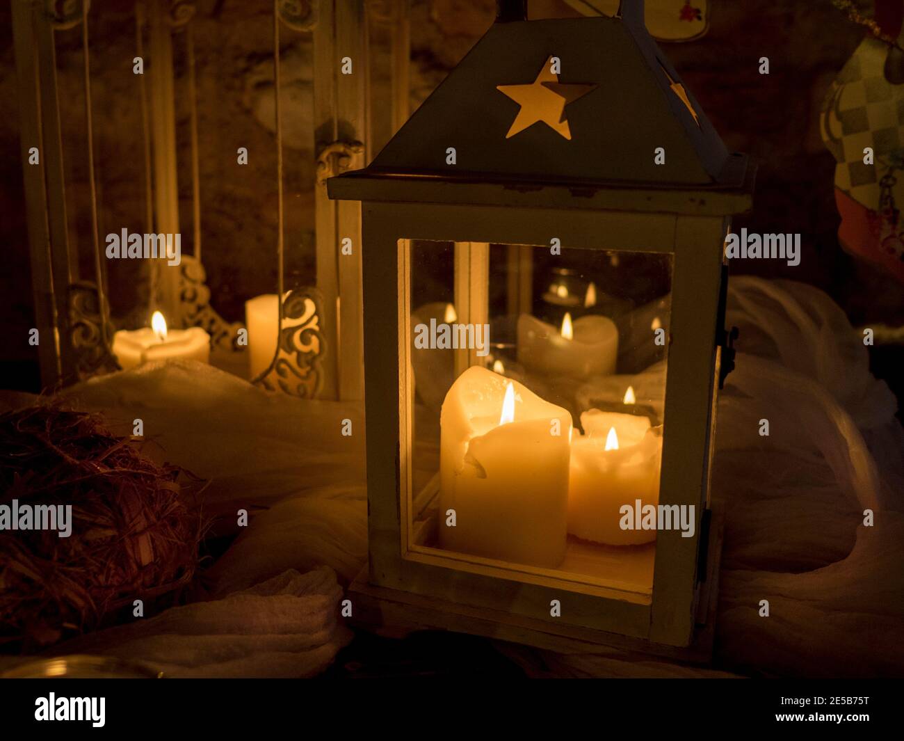 Candle lantern Stock Photo