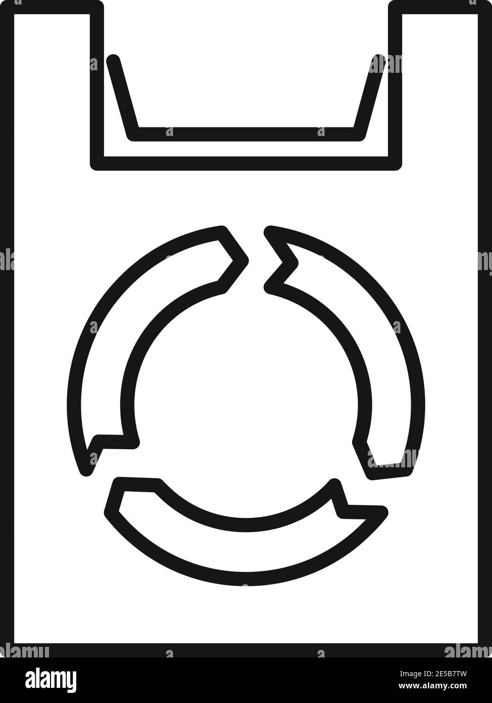 Eco bag icon, outline style Stock Vector