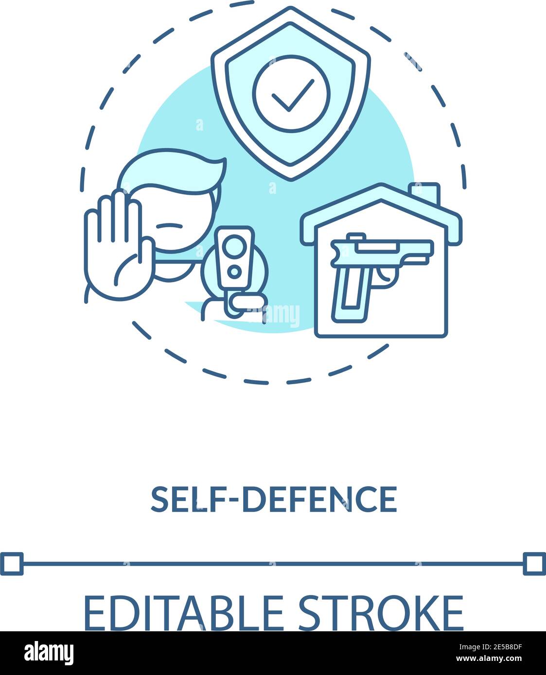 Self Defense Turquoise Concept Icon Stock Vector Image Art Alamy