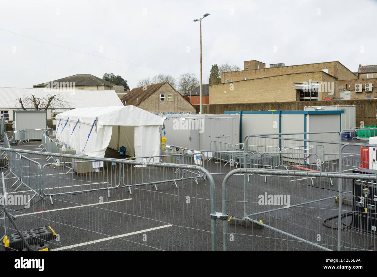 The temporary NHS Covid19, Coronavirus testing centre at Tanner Street