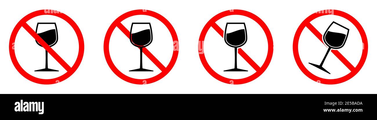 Flat stop drinking icon of alcohol glass Vector Image