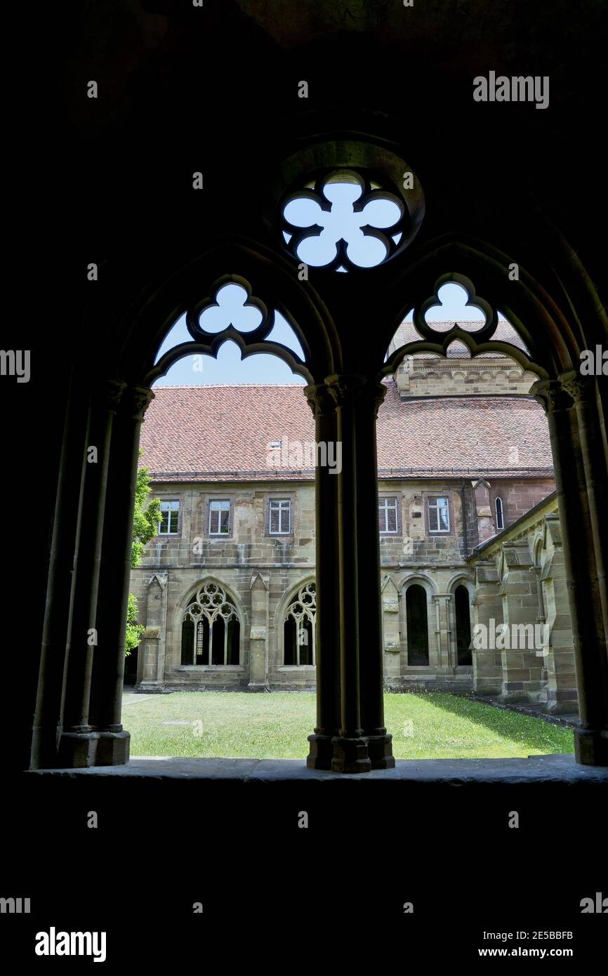 Maulbronn Monastery, Germany (cloister): is a former Cistercian abbey, one of the best-preserved in Europe, was named a UNESCO World Heritage Site Stock Photo