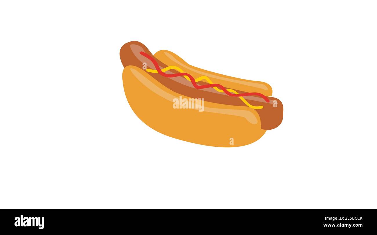 Vector isolated Illustration of a Hot-Dog. HotDog Icon Stock Vector