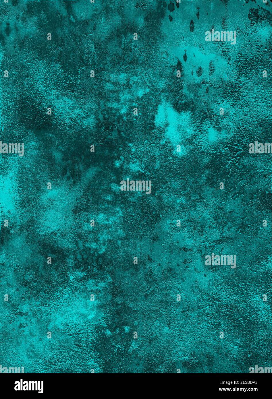 Background, watercolor texture emerald color, background with watercolor stains and granulation effect Stock Photo
