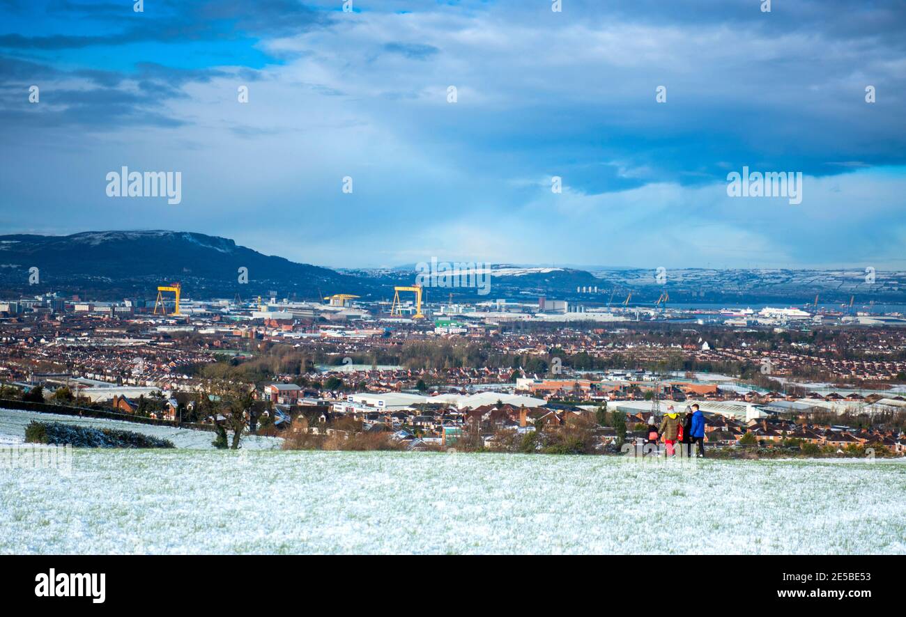 Winter View Over Belfast, Northern Ireland Stock Photo
