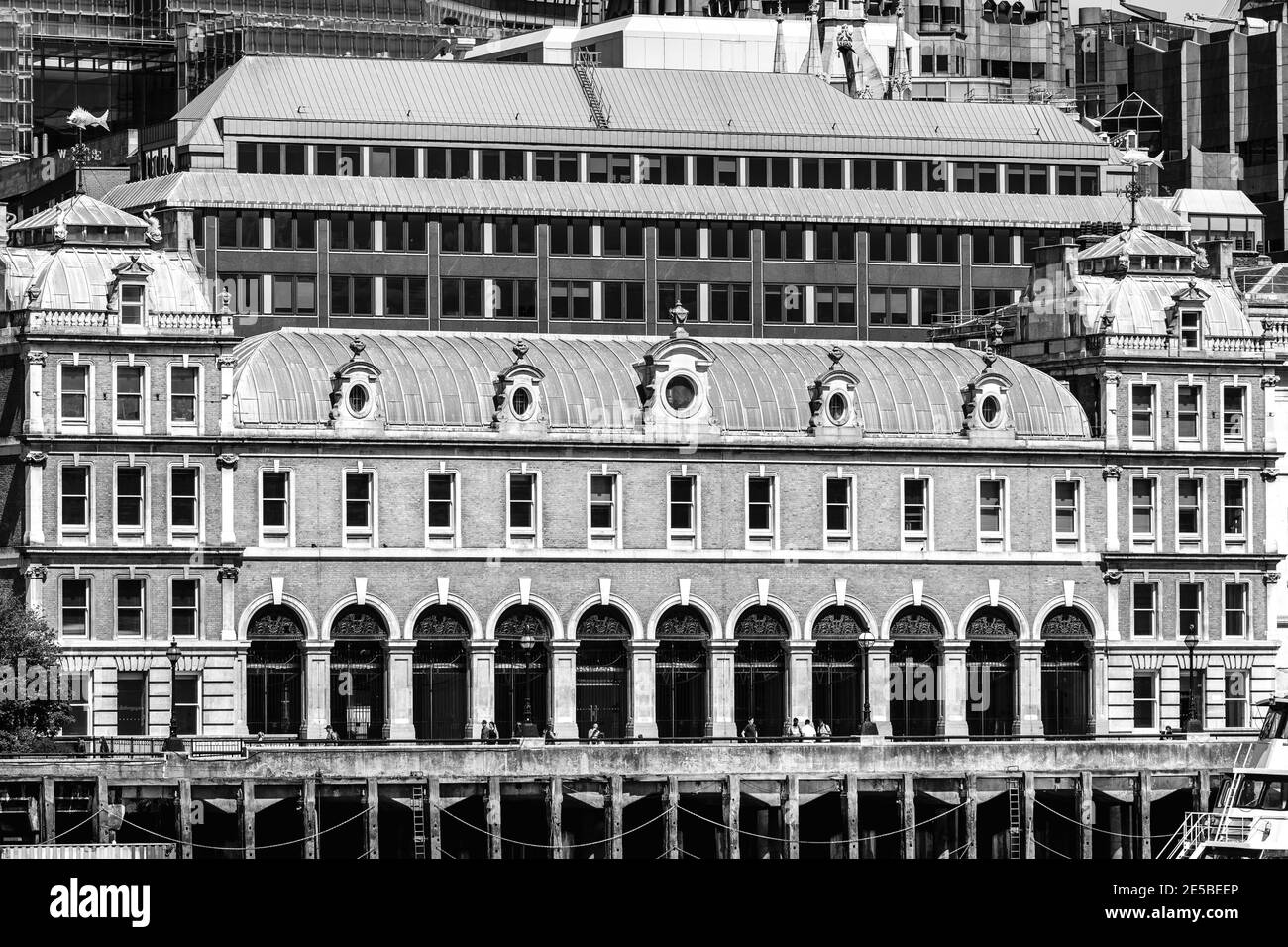 Old billingsgate fish market building Black and White Stock Photos