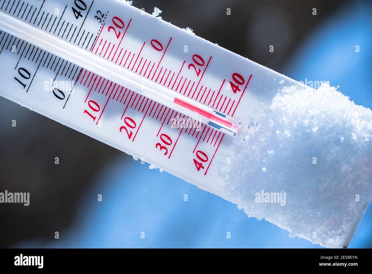 Outdoor Thermometer Wall House Shows Very Low Temperature Degrees Celsius  Stock Photo by ©Iri_sha 242822634
