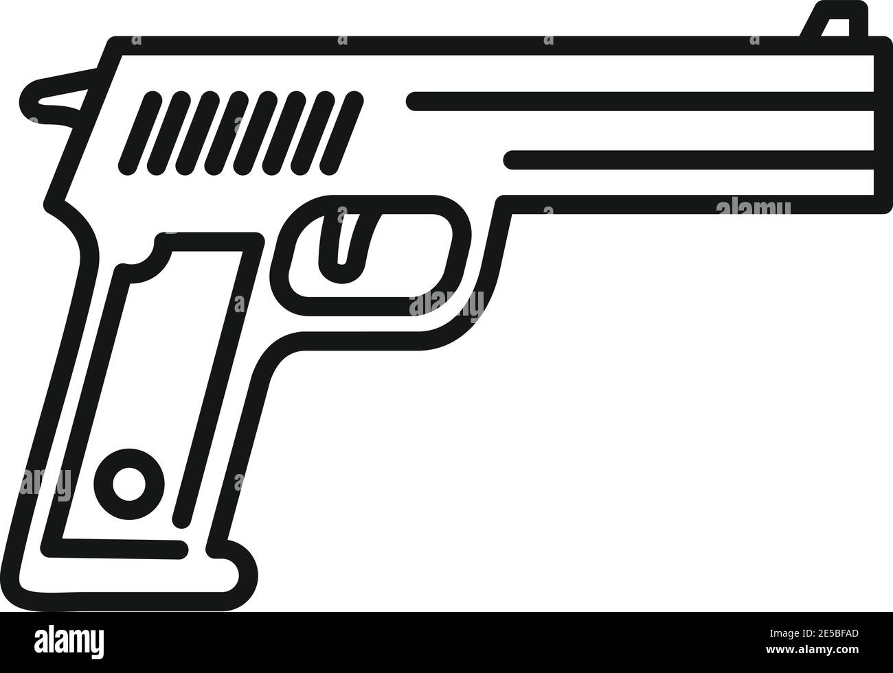 Investigator pistol icon, outline style Stock Vector