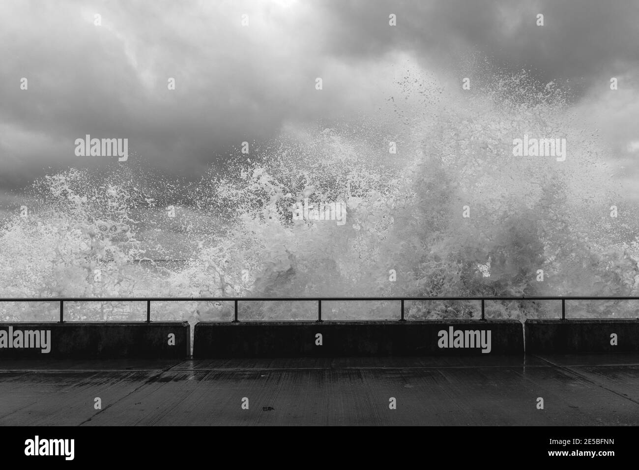 High Tide and Rough Seas, Rottingdean, near Brighton, East Sussex, UK