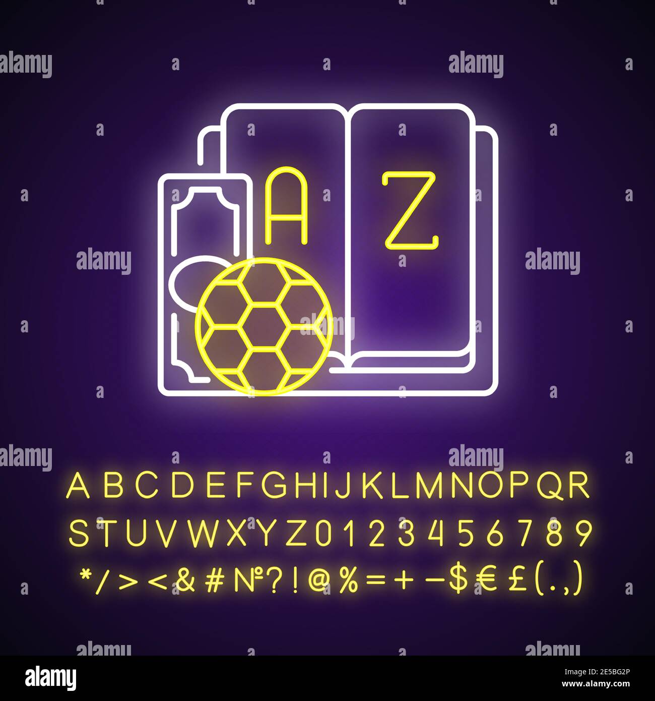 Betting glossary neon light icon Stock Vector