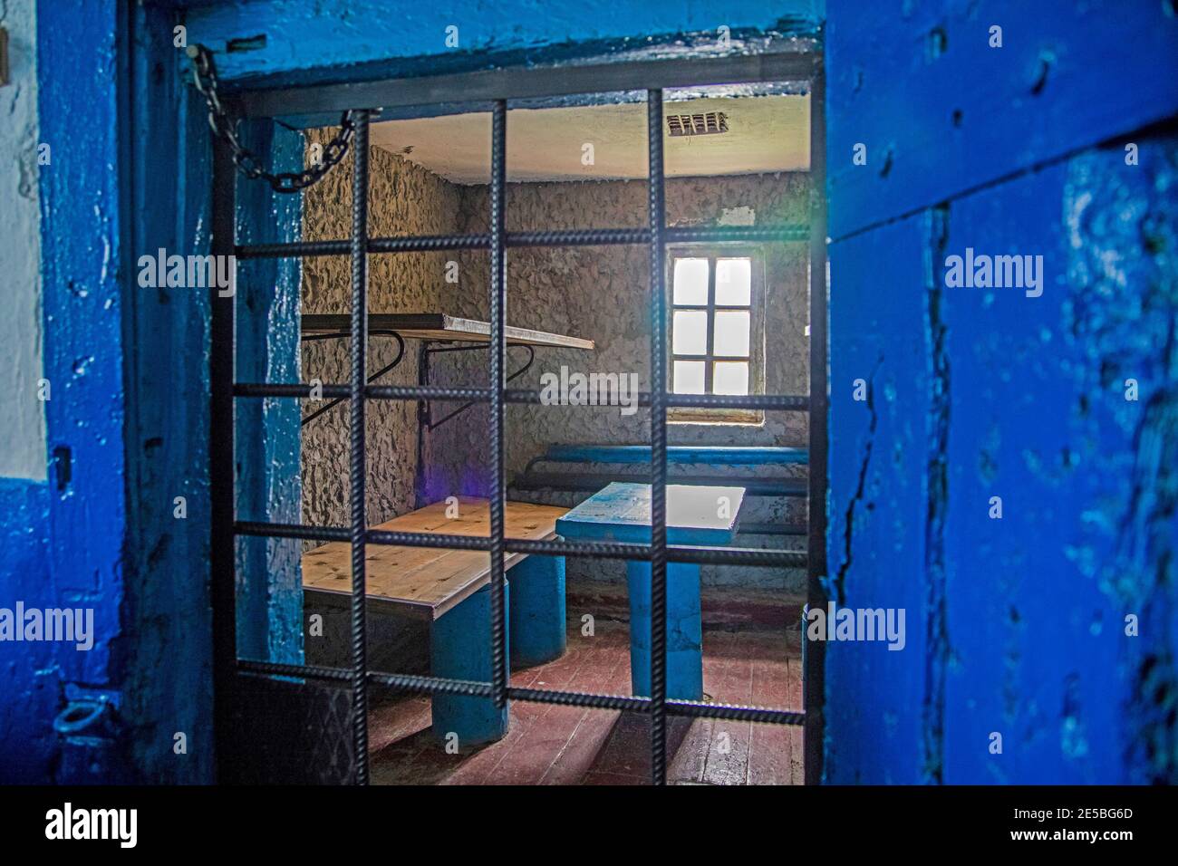 Interior of prisoner's barrack / cell at Gulag Perm-36 / ITK-6 / Gulag Museum, Soviet forced labour camp near the village Kuchino, Perm Krai, Russia Stock Photo