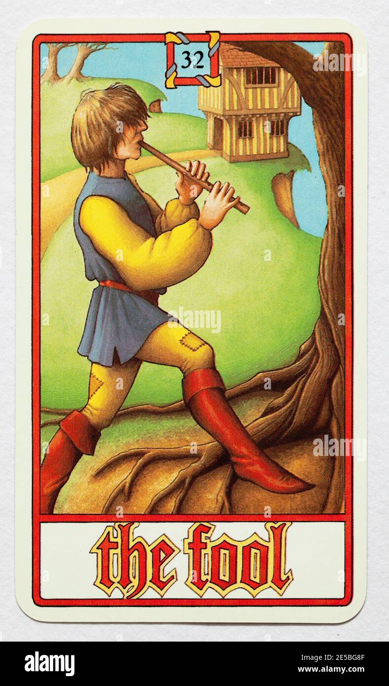 THE FOOL CARD from a pack of Psy Cards - The Great Game of the Human Heart Stock Photo
