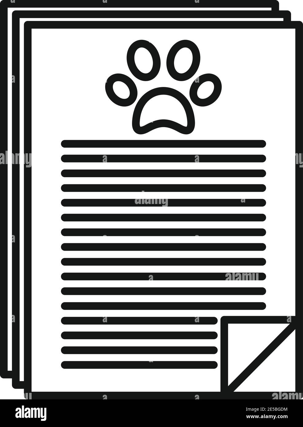 Dog documents icon, outline style Stock Vector