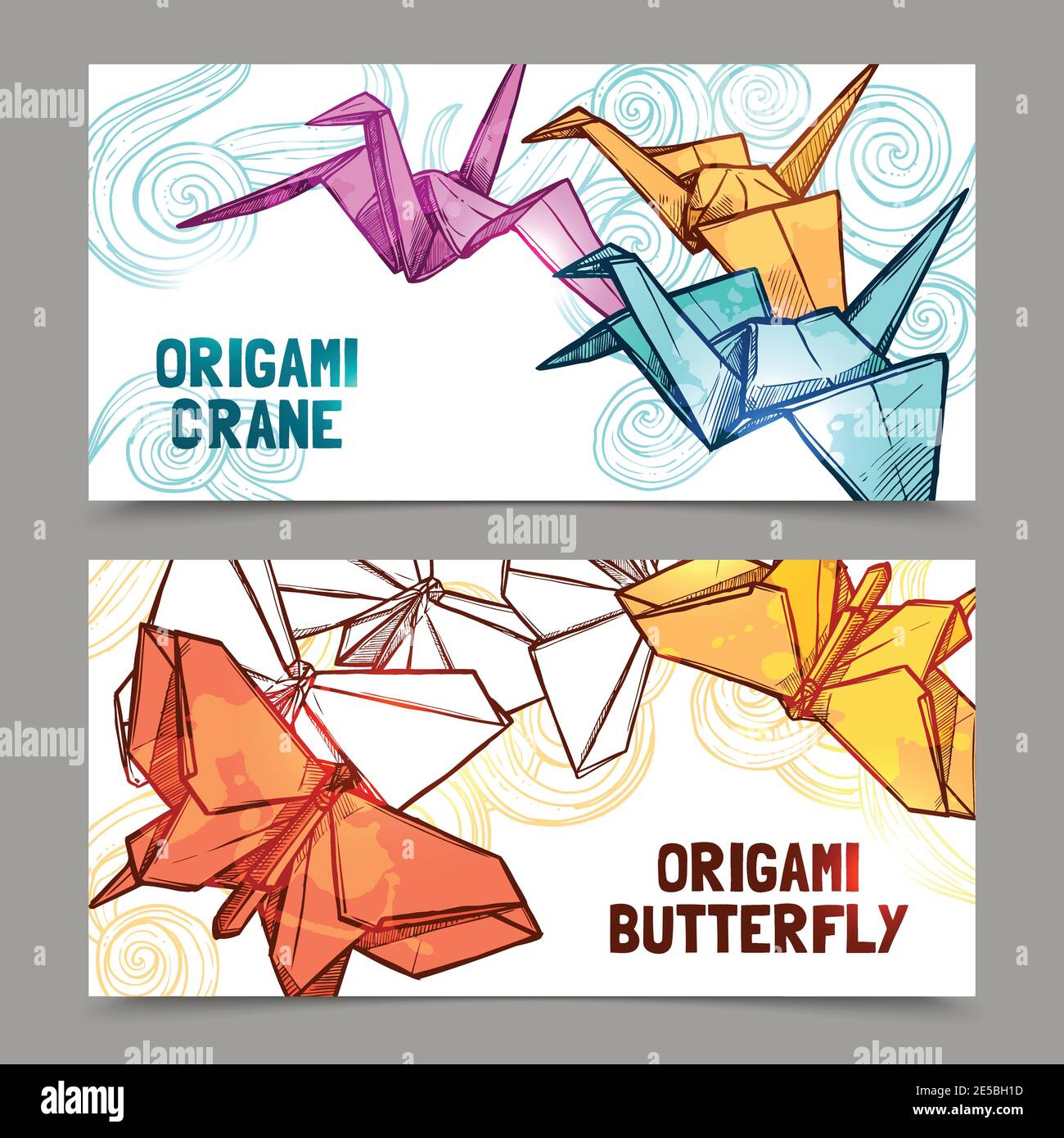Origami butterflies and cranes paper folded symbols of hope 2