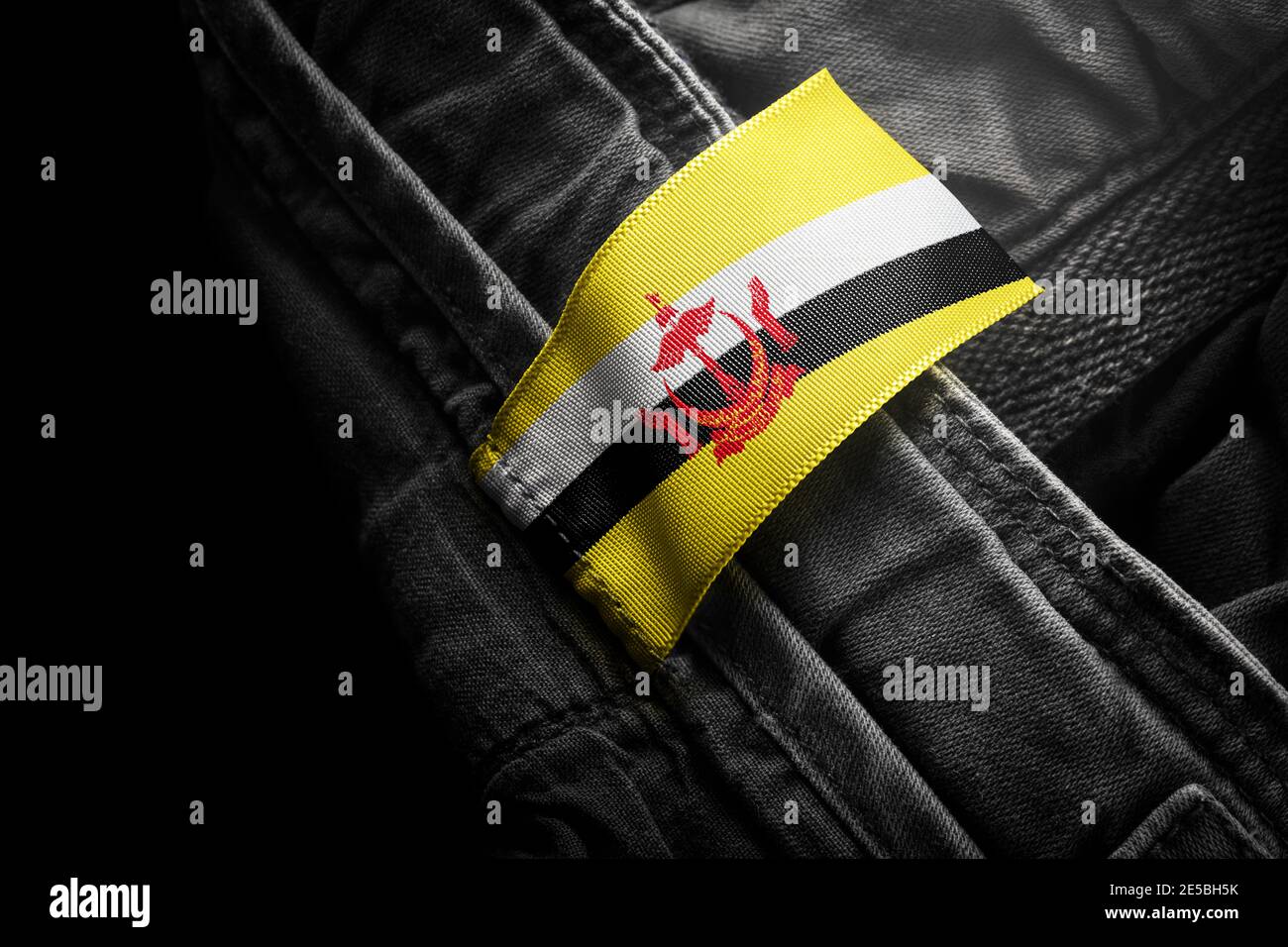 Tag On Dark Clothing In The Form Of The Flag Of The Brunei Stock Photo Alamy<script async src=