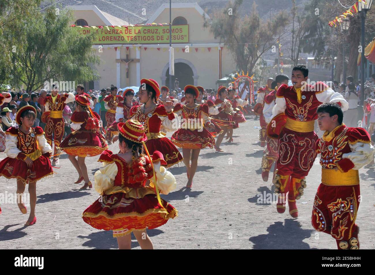 Traditional dance and costumes in Iquique, Chile Stock Photo