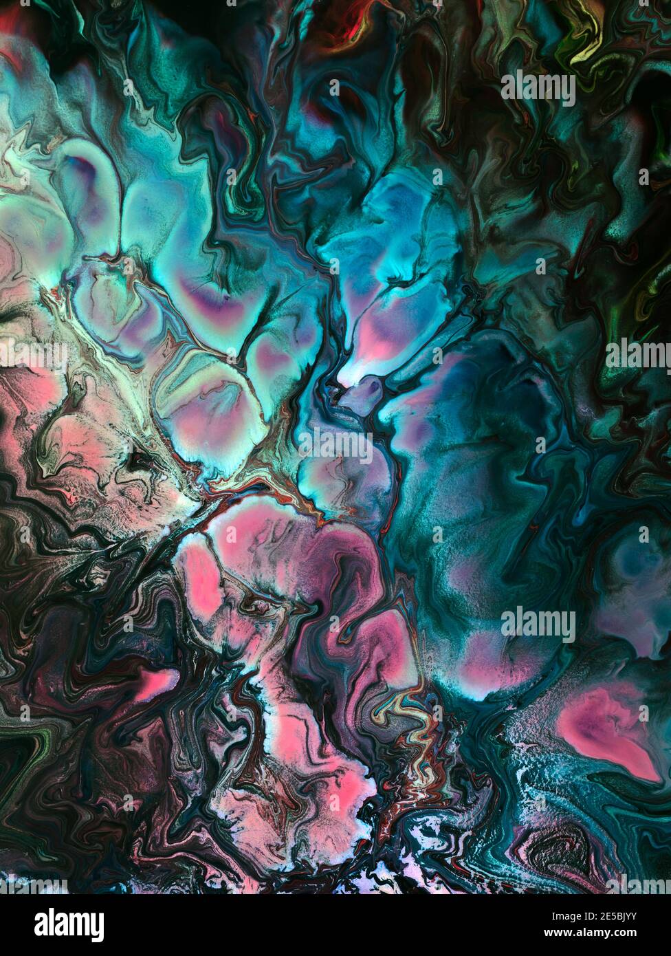 Abstract neon art painting, creative hand painted background, acrylic painting on canvas, marble texture, liquid artwork. Modern art. Contemporary art Stock Photo