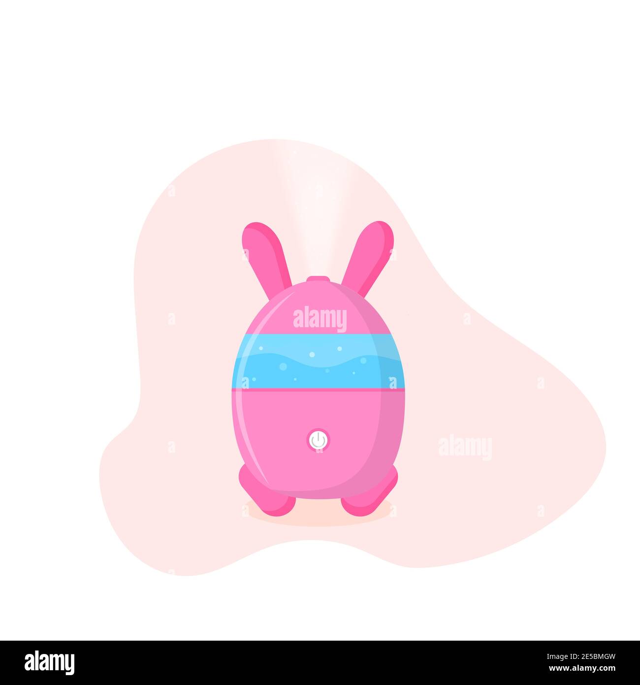 Humidifier in the shape of a rabbit. Air freshener for home or office. Modern vector illustration in flat cartoon style. Stock Vector