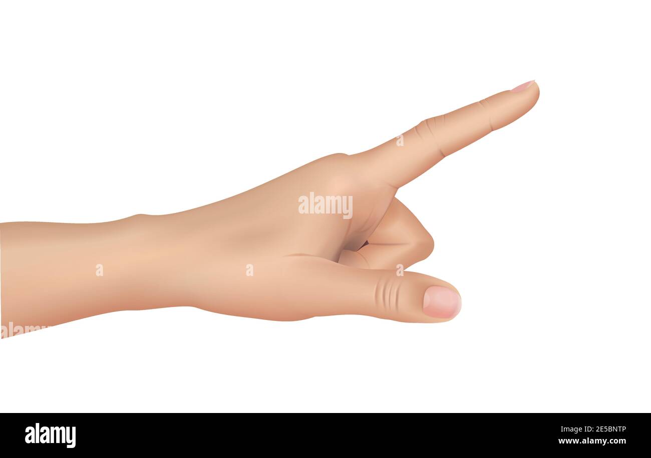 Woman hand on white background, realistic vector illustration close-up Stock Vector