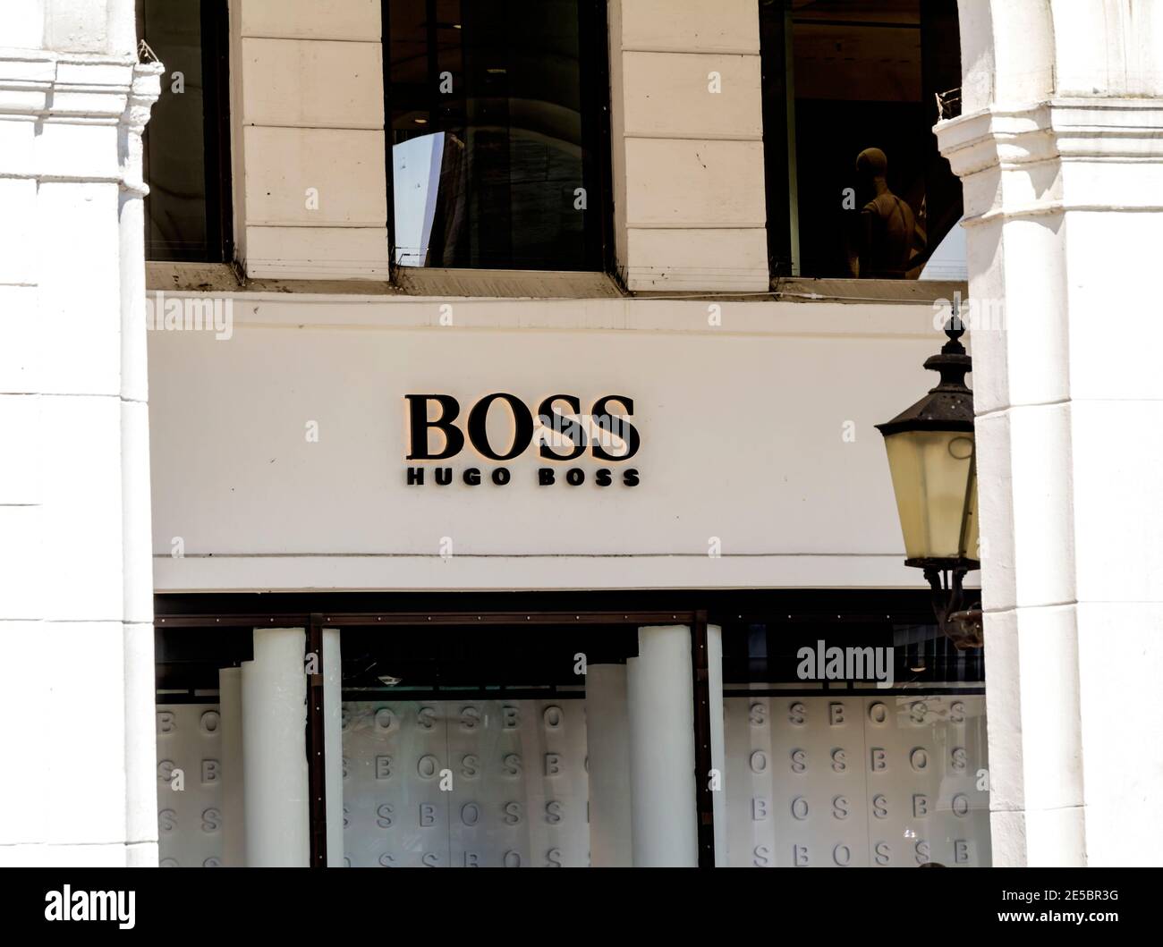 Hamburg, Germany: Hugo Boss high-end fashion store/shop front logo in  Hamburg Stock Photo - Alamy