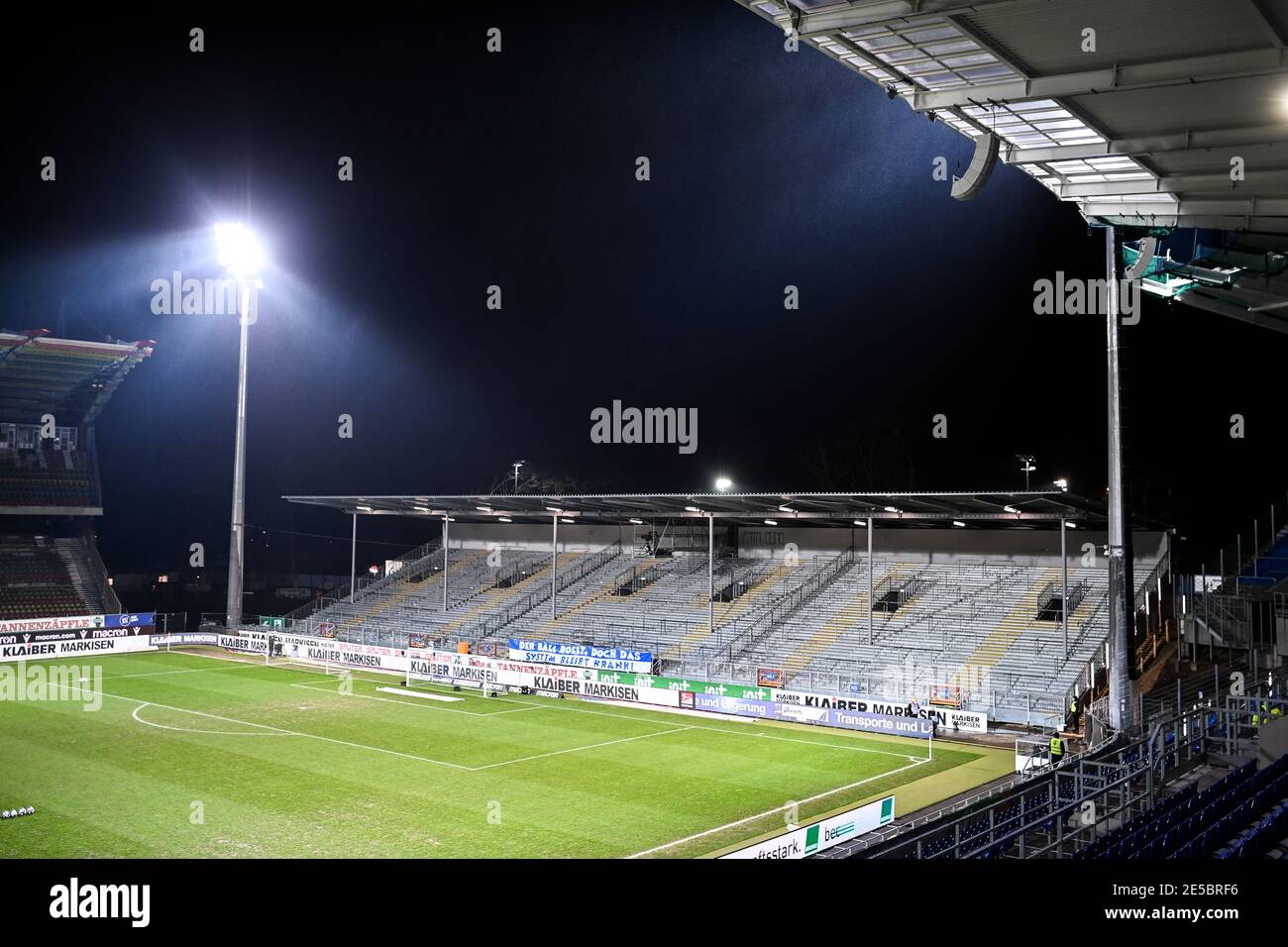 Karlsruhe, Deutschland. 27th Jan, 2021. The provisional north grandstand of the Wildparkstadion GES/Football/2. Bundesliga: Karlsruher SC - Hanover 96, January 27, 2021 Football/Soccer: 2nd League: Karlsruher Sport-Club vs Hanover 96, Location, January 27, 2021 | usage worldwide Credit: dpa/Alamy Live News Stock Photo