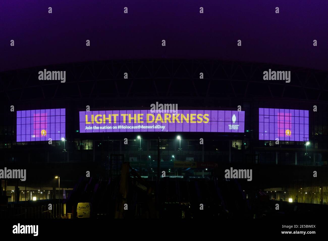 Wembley Stadium, Wembley Park, UK. 27th January 2021. To mark Holocaust ...