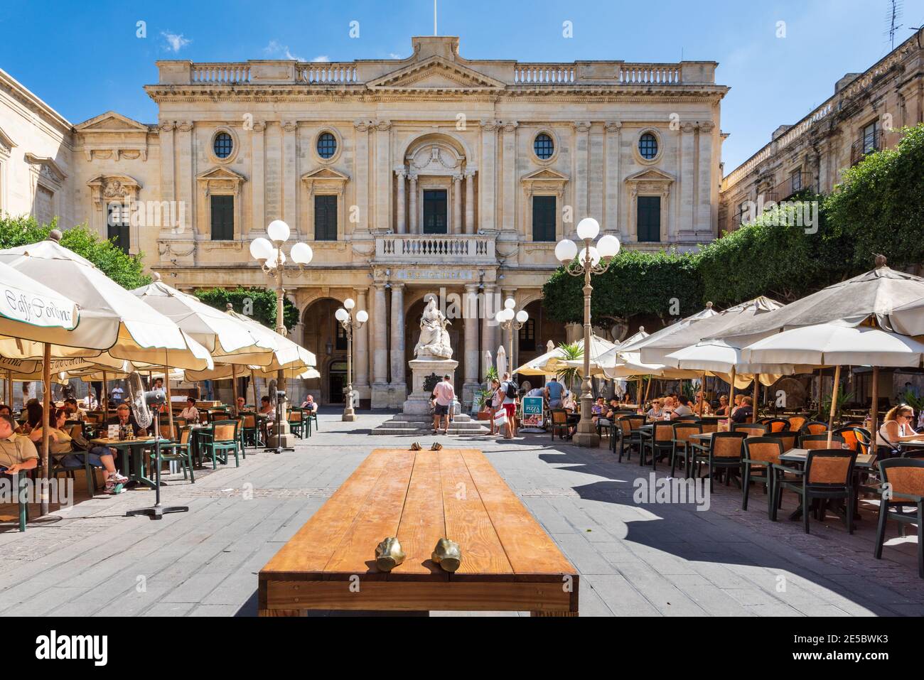 The Bibliotheca,  National Library of Malta in Republic Square, Valletta, Malta Stock Photo