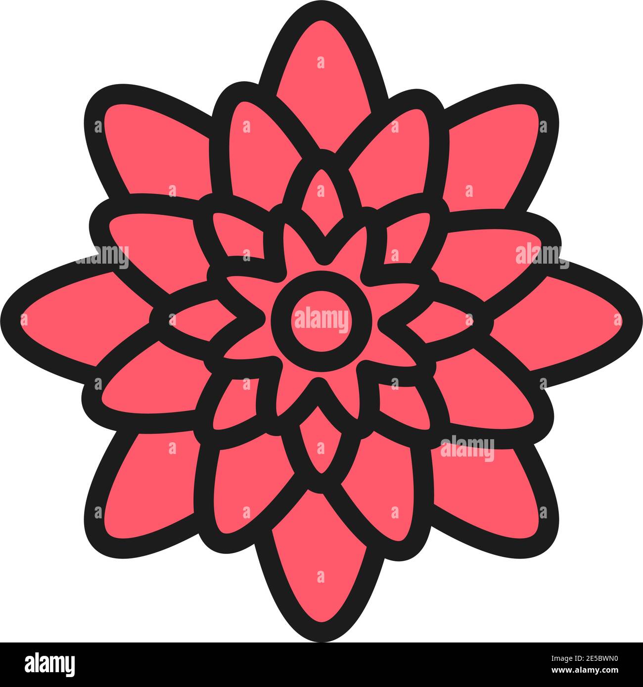Agave, mexican flowers flat color line icon. Stock Vector