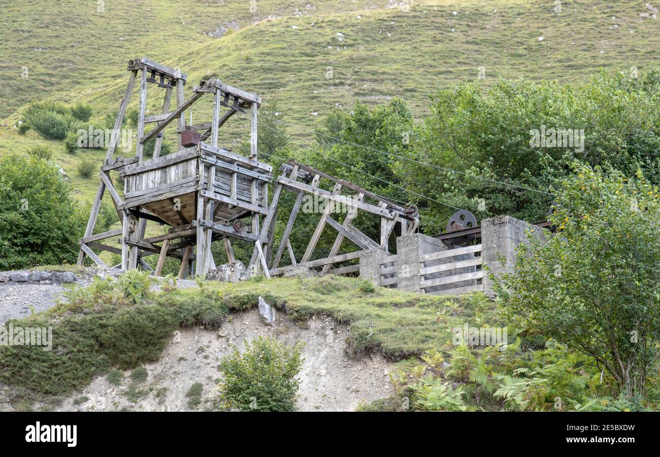 old mine structure on the mountain Stock Photo