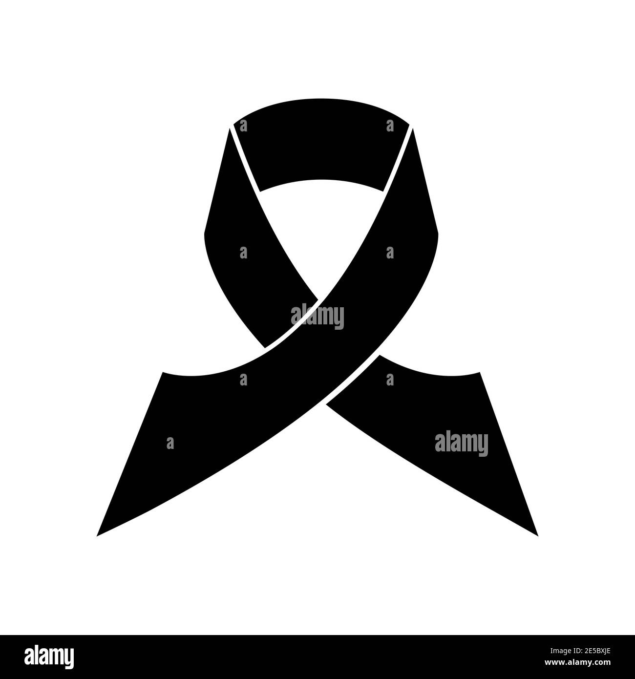 Mourning and melanoma support symbol. Black ribbon. Vector illustration. Stock Vector