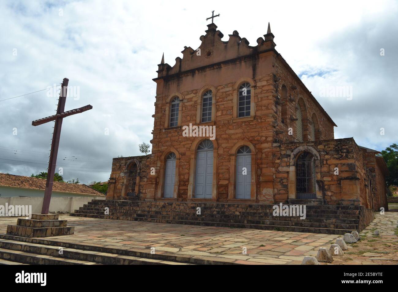 Church of Senhora Sant'Ana, located in the city of Rio de Contas, in the interior of the state of Bahia. Built by stones. Stock Photo