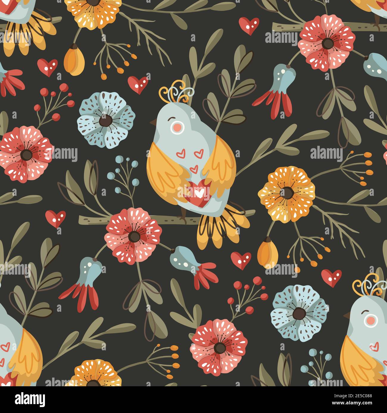 Mexican Vibrant Folk Art Seamless Vector Textile Or Fabric Print Pattern  Colorful Design With Flowers Wallpaper Inspired By Traditional Designs From  Mexico Stock Illustration  Download Image Now  iStock