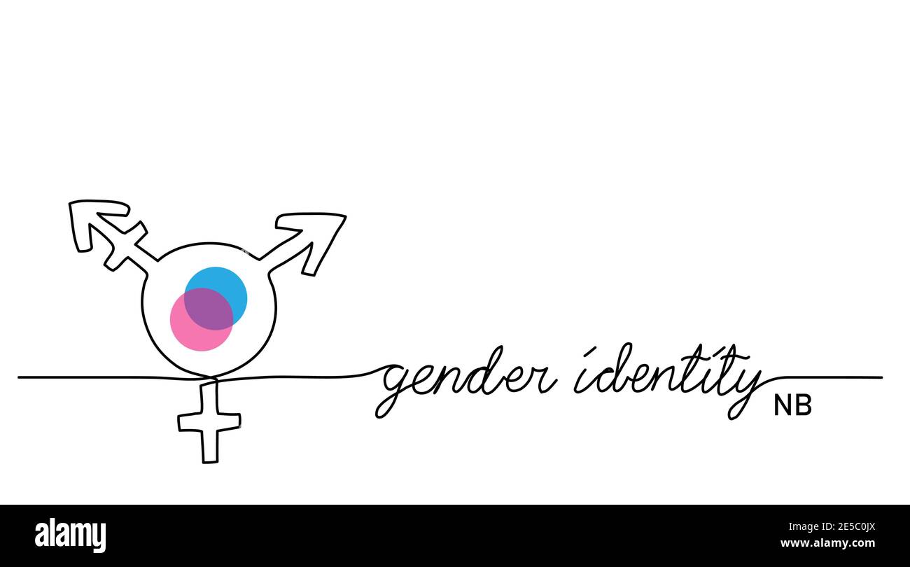Gender identity vector sign. Nonbinary enby NB, non-binary, genderqueer, androgynous symbol or icon. Stock Vector