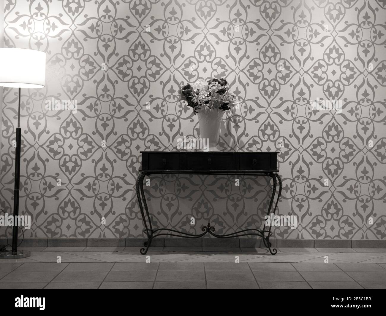 furniture Hall black and white Stock Photo Alamy