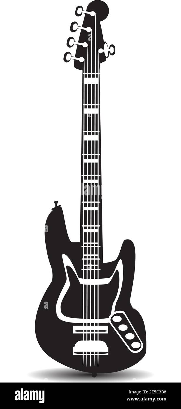 Electric guitar, vector black and white illustration Stock Vector Image & Art Alamy