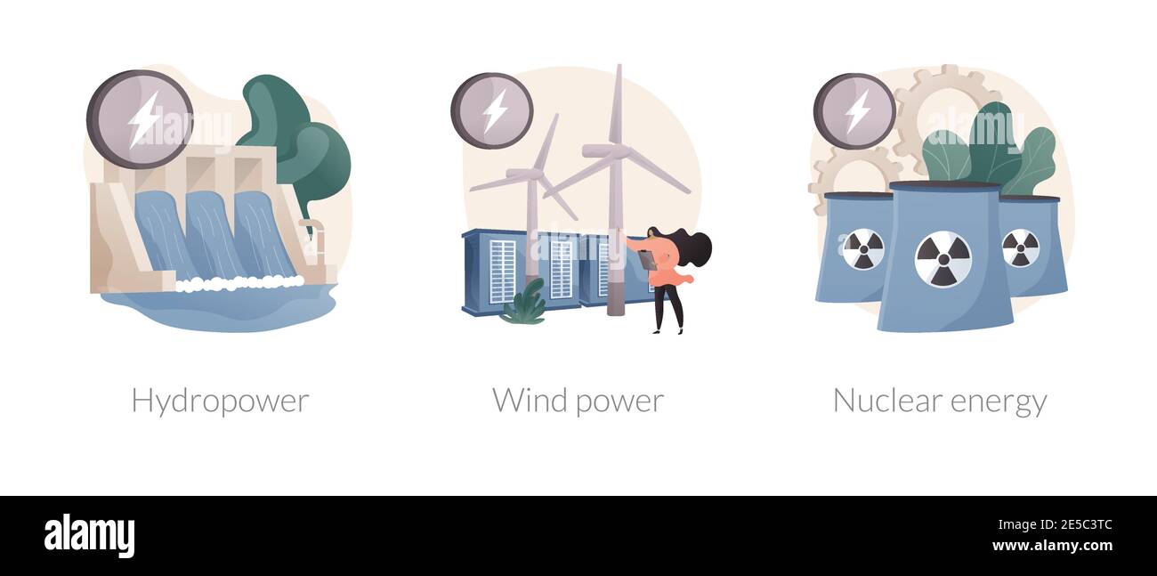 Sustainable energy source abstract concept vector illustrations Stock ...