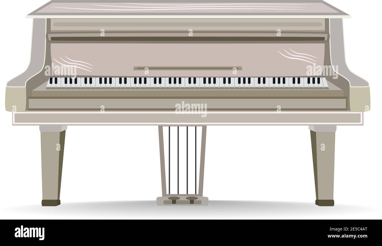 Vector flat illustration of grand piano musical instrument Stock Vector ...