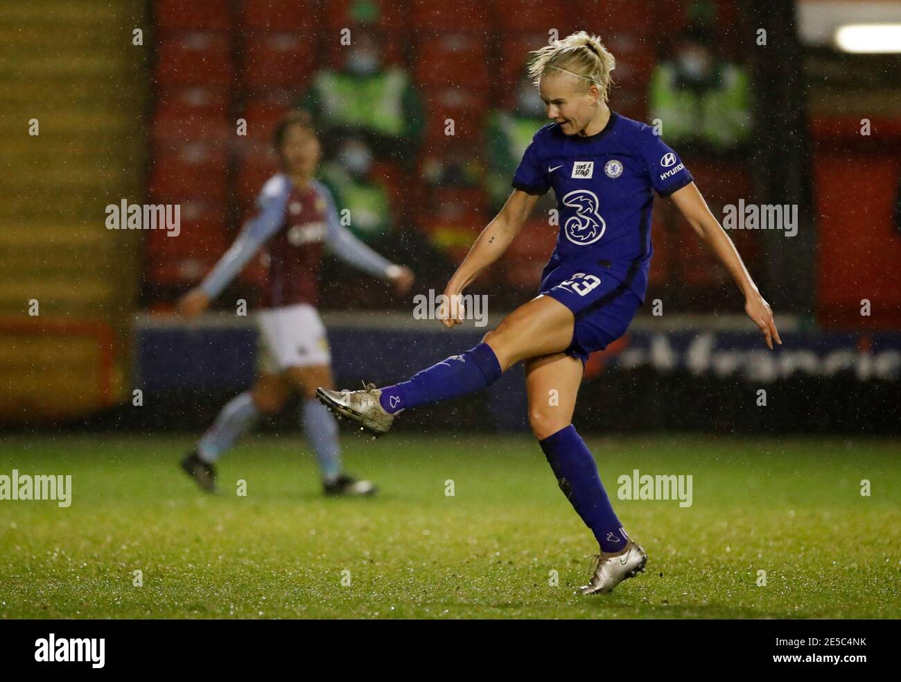 Soccer Football - Women's Super League -  Aston Villa v Chelsea - Banks Stadium, Walsall, Britain - January 27, 2021 Chelsea's Pernille Harder scores their third goal Action Images via Reuters/Andrew Couldridge Stock Photo