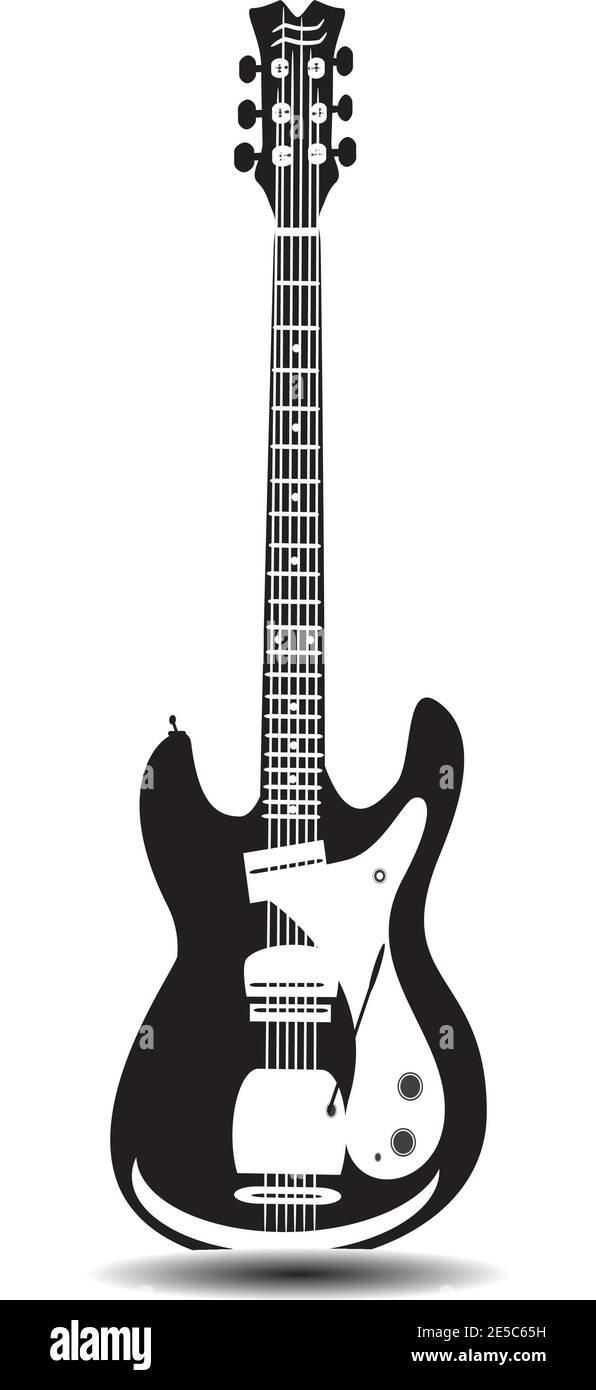 Vector black and white electric solo guitar Stock Vector Image & Art ...