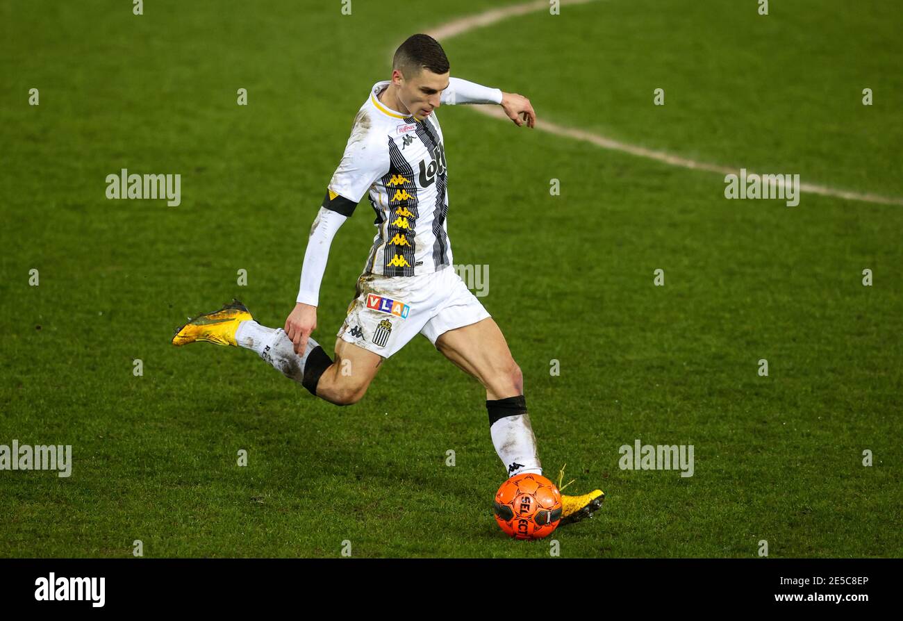 Charleroi's Ognjen Vranjes pictured in action during a soccer match between  Sporting Charleroi and Oud-Heverlmee Leuven, Wednesday 27 January 2021 in  Stock Photo - Alamy