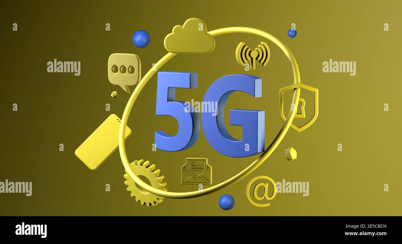 5G Wifi Mobile Technology, Wireless Communication. Mobile Network Data ...