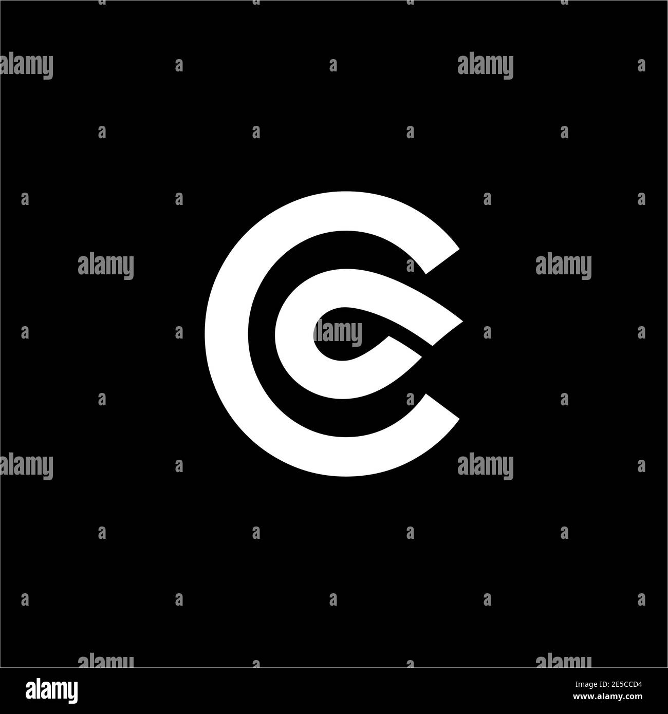 simple c, cp, co initials geometric circle for company logo Stock Vector