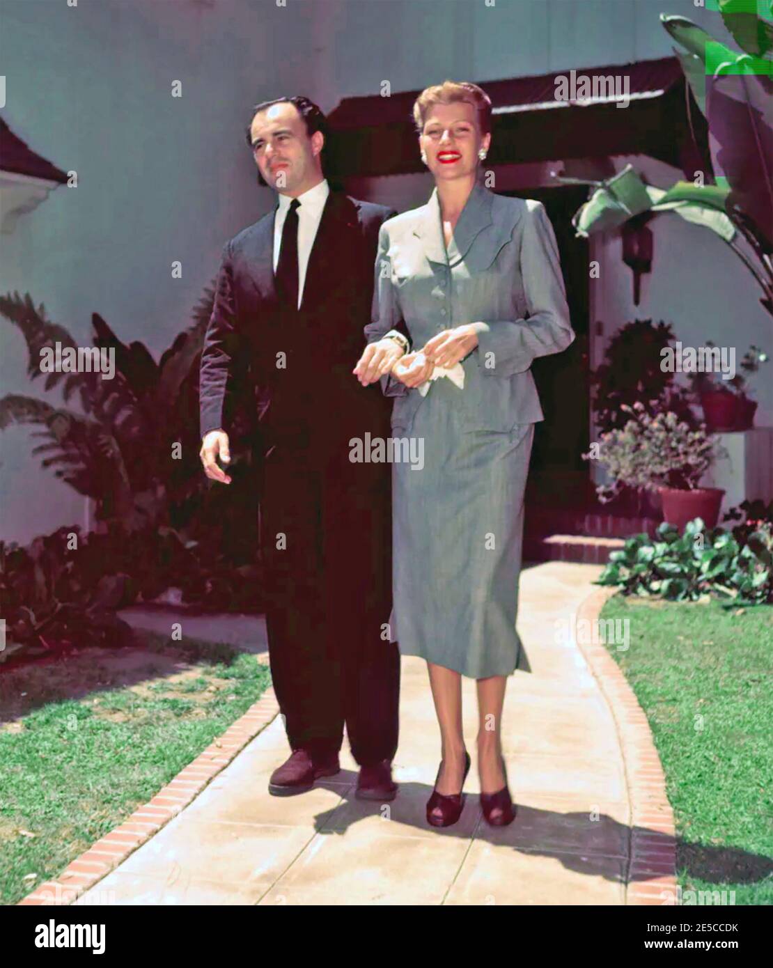 RITA HAYWORTH (1918-1987) American film actress and producer with third husband Prince Aly Khan about 1952 Stock Photo