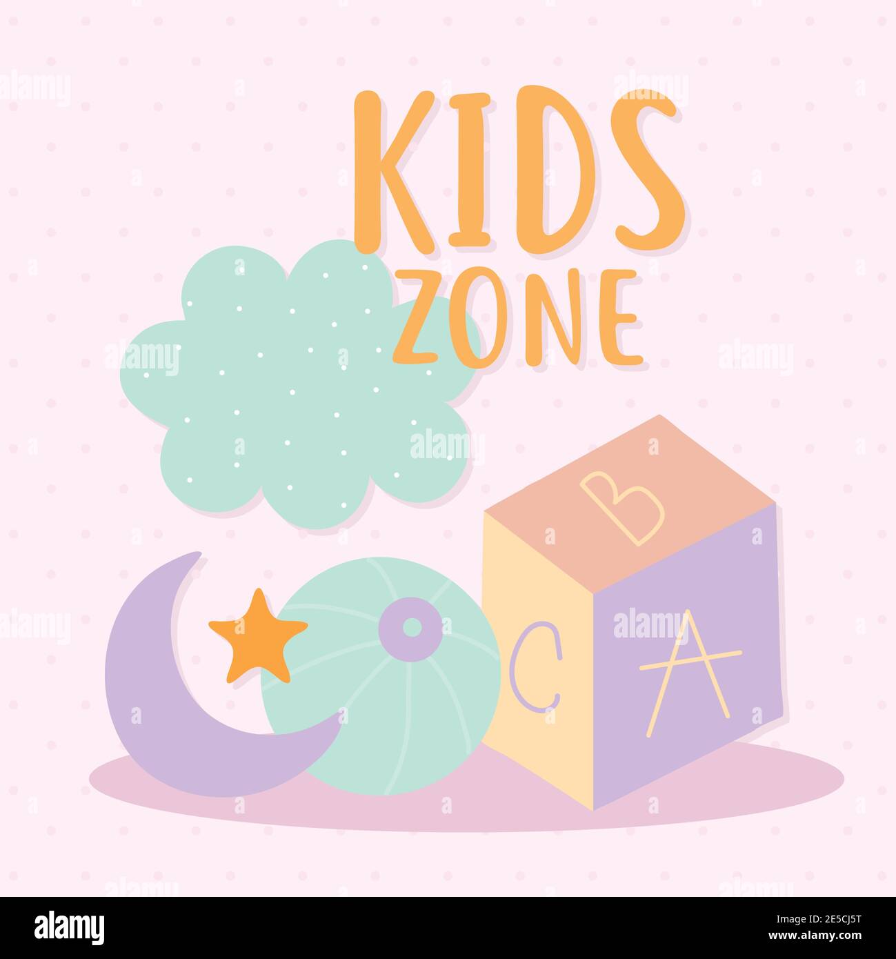 kids zone lettering and bundle of cute icons Stock Vector Image &amp; Art ...