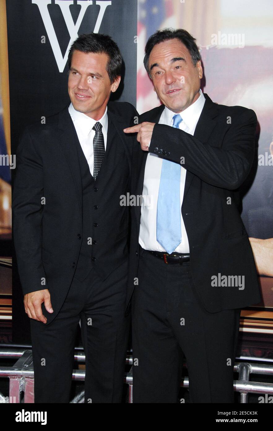 Director Oliver Stone (R) and actor Josh Brolin attending the premiere of 'W' at the Ziegfeld Theatre in New York City, NY, USA on October 14, 2008. Photo by Gregorio Binuya/ABACAPRESS.COM Stock Photo