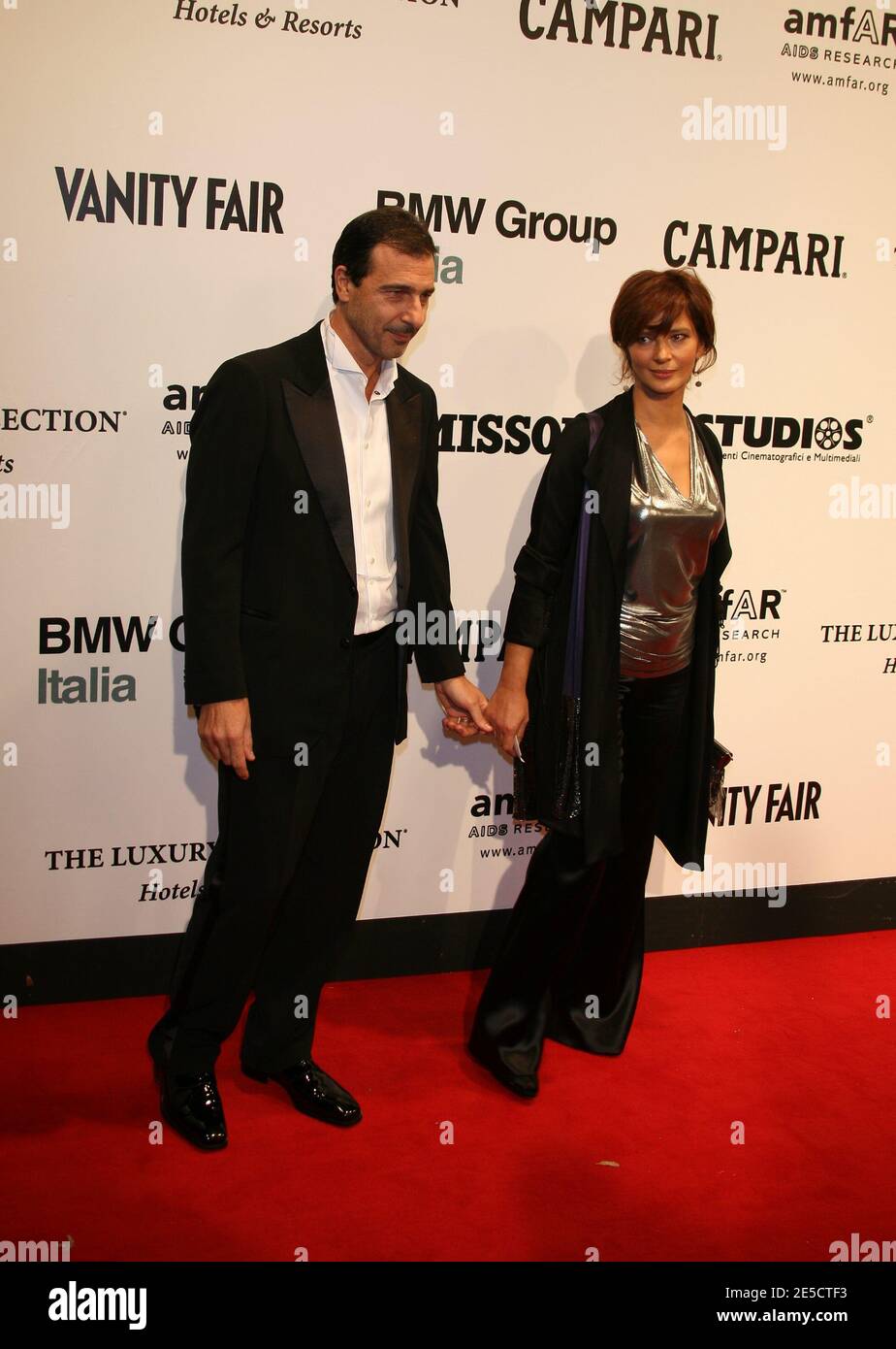 Laura Morante and her husband arriving on the red carpet for 'amfAR' during 3rd 'Rome Film Festival' in Rome, Italy on October 24, 2008. Photo by Denis Guignebourg/ABACAPRESS.COM Stock Photo