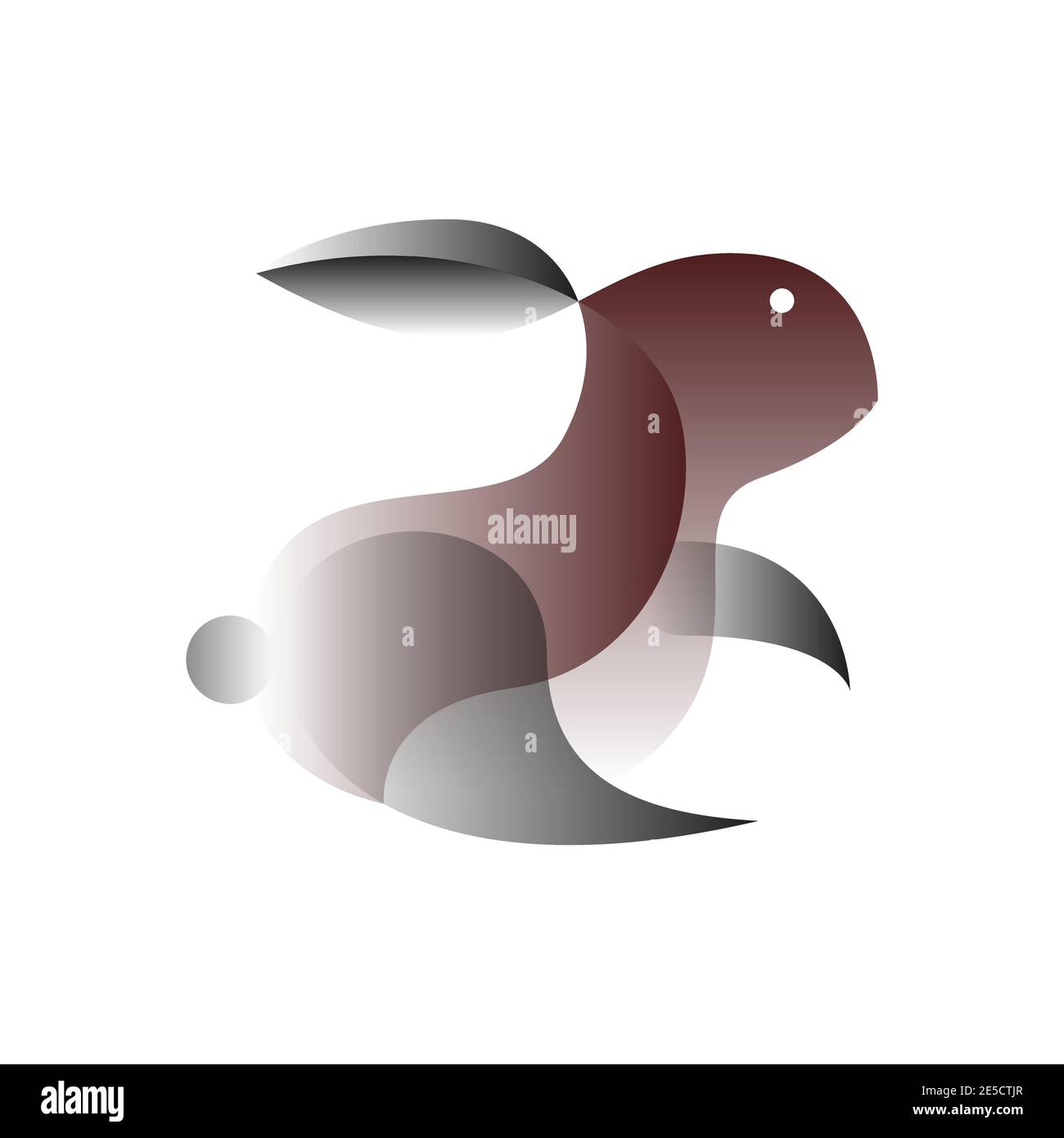 Vector rabbit in gradient style. Digital art Stock Vector