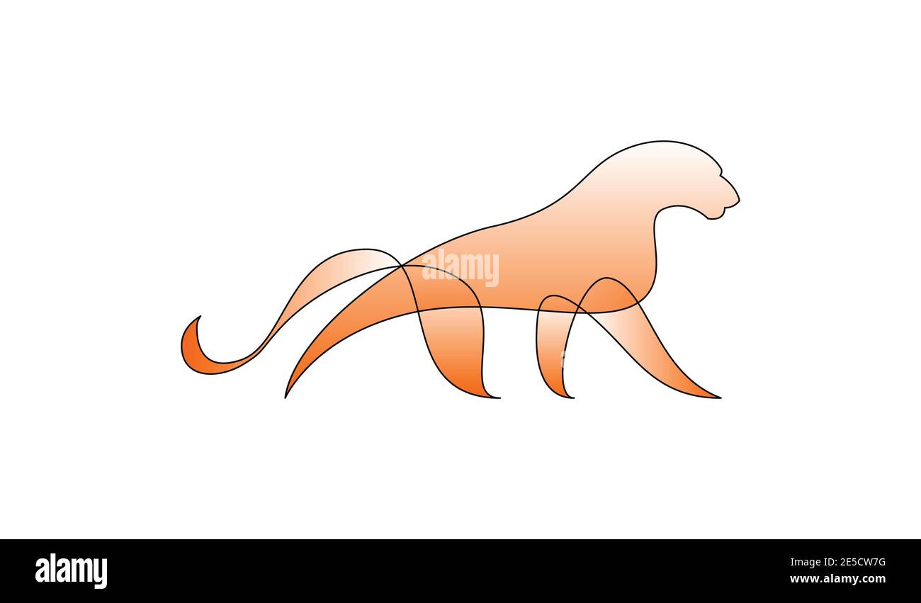 Vector puma in gradient style. Digital art Stock Vector