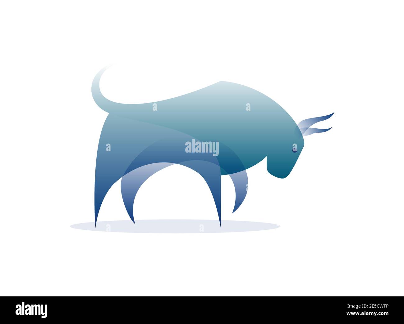 Vector bull in gradient style. Digital art Stock Vector